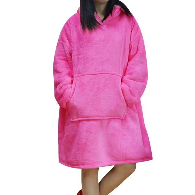 Blanket with Sleeves Women Oversized Hoodie Fleece Warm Hoodies Sweatshirts Giant TV Blanket Women Hoodie