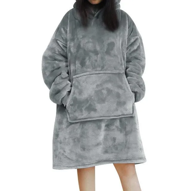 Blanket with Sleeves Women Oversized Hoodie Fleece Warm Hoodies Sweatshirts Giant TV Blanket Women Hoodie