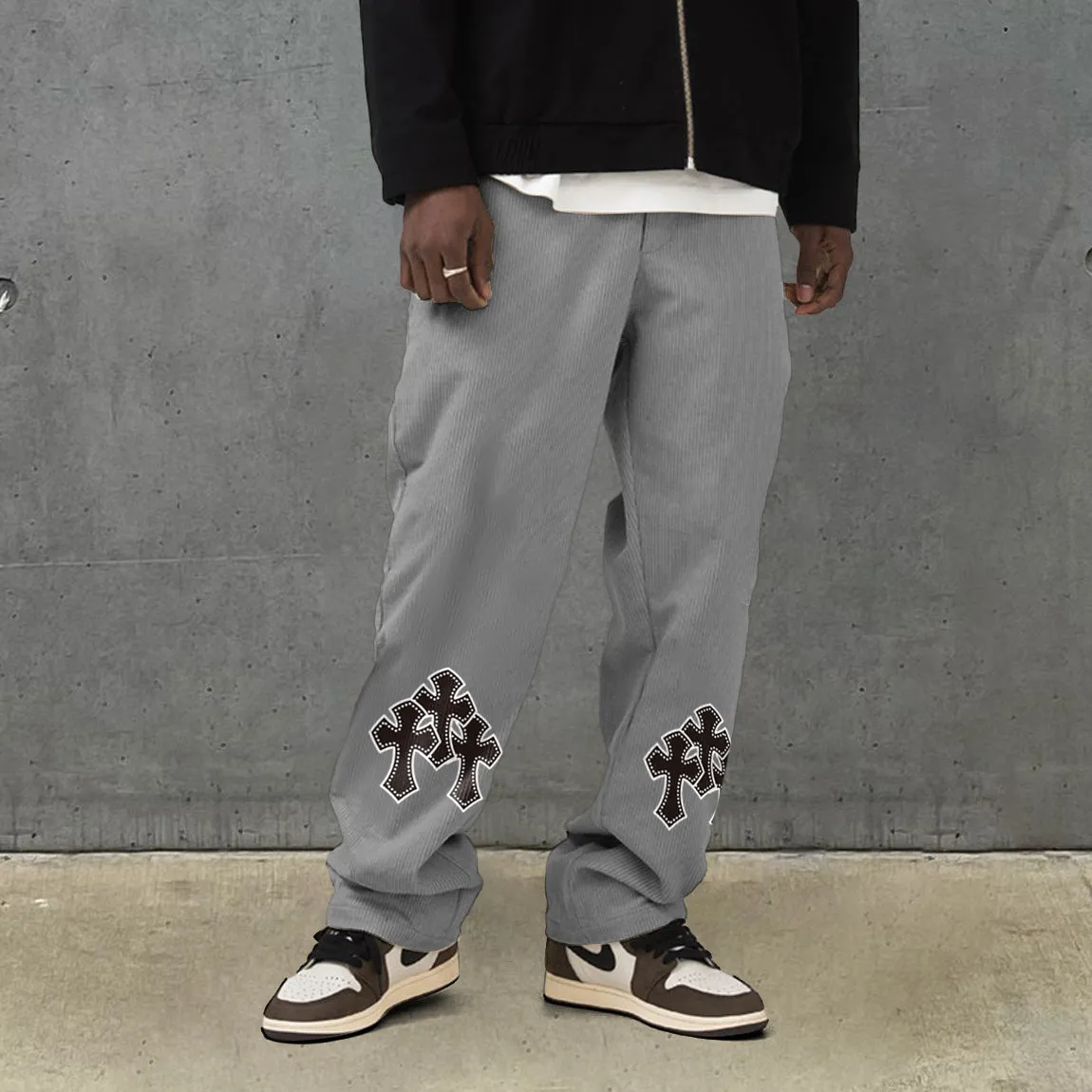 Casual corduroy cross street loose trousers