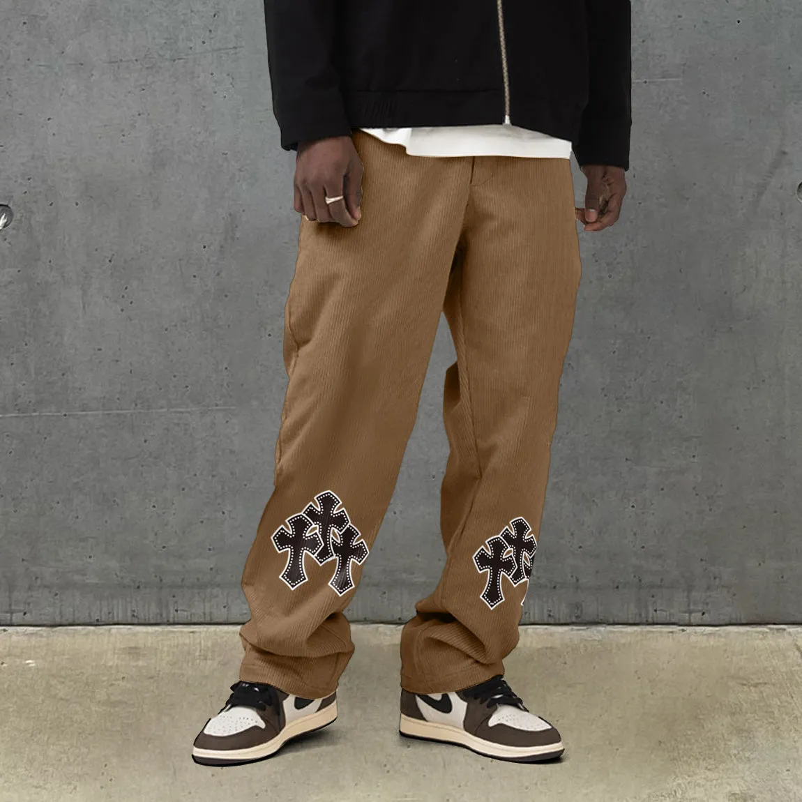 Casual corduroy cross street loose trousers