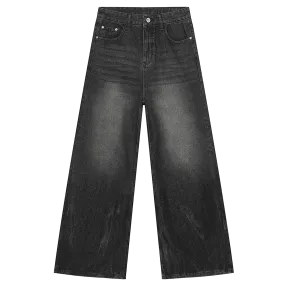 Charcoal Fade Wide-Leg Jeans