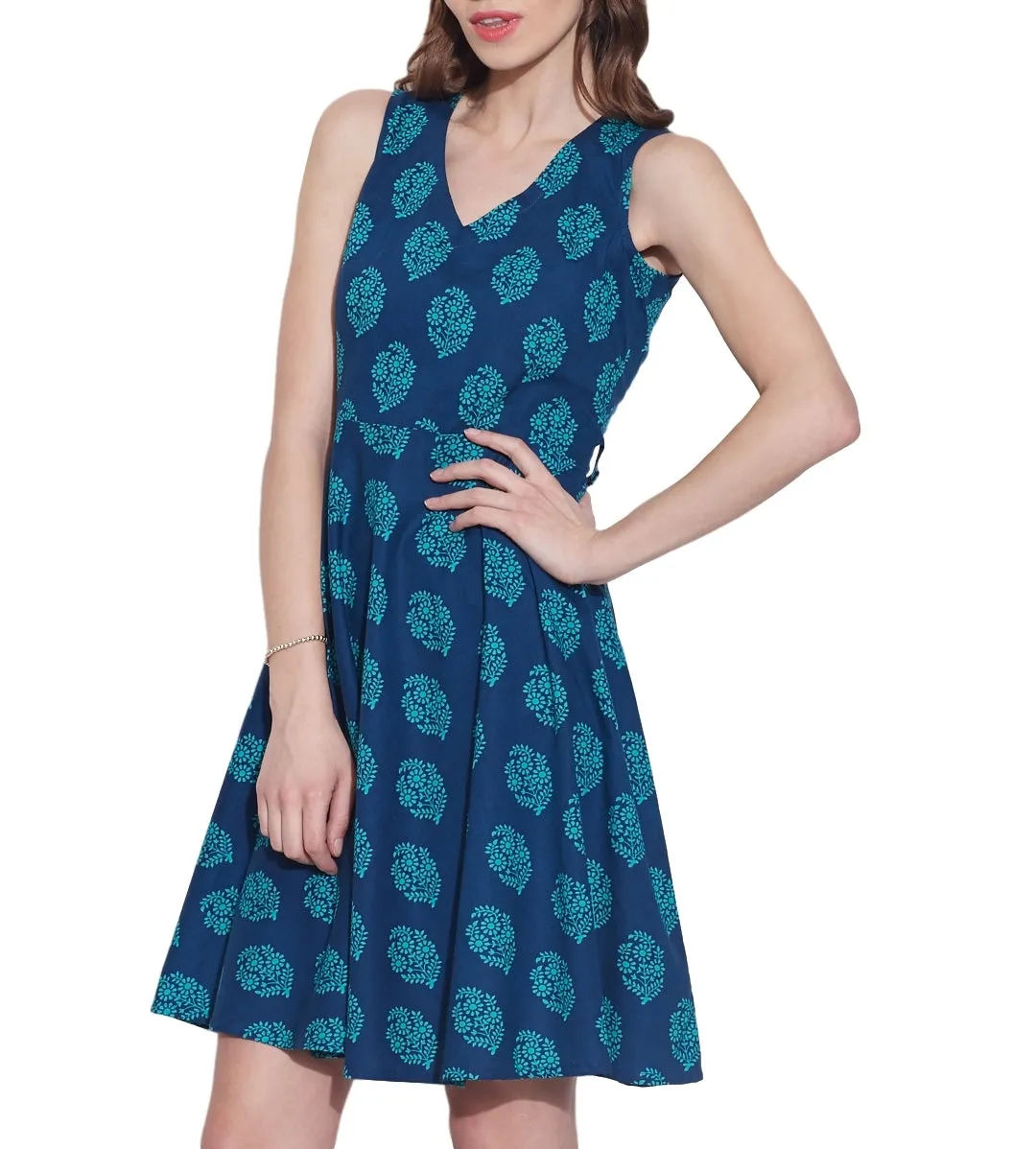 Clothes For Women Cotton Printed Dress,Machine Washable,W-CPD36-1629, Size-36 Inch