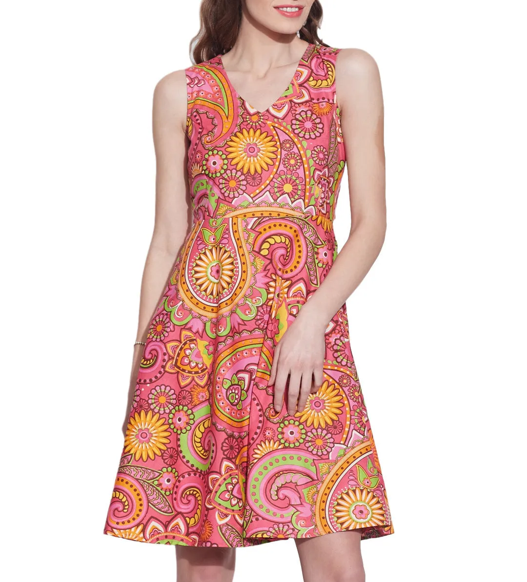 Clothes For Women Cotton Printed Dress,Machine Washable,W-CPD40-1615, Size-40 Inch