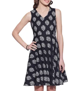 Clothes For Women Cotton Printed Dress,Machine Washable,W-CPD46-1609, Size-46 Inch