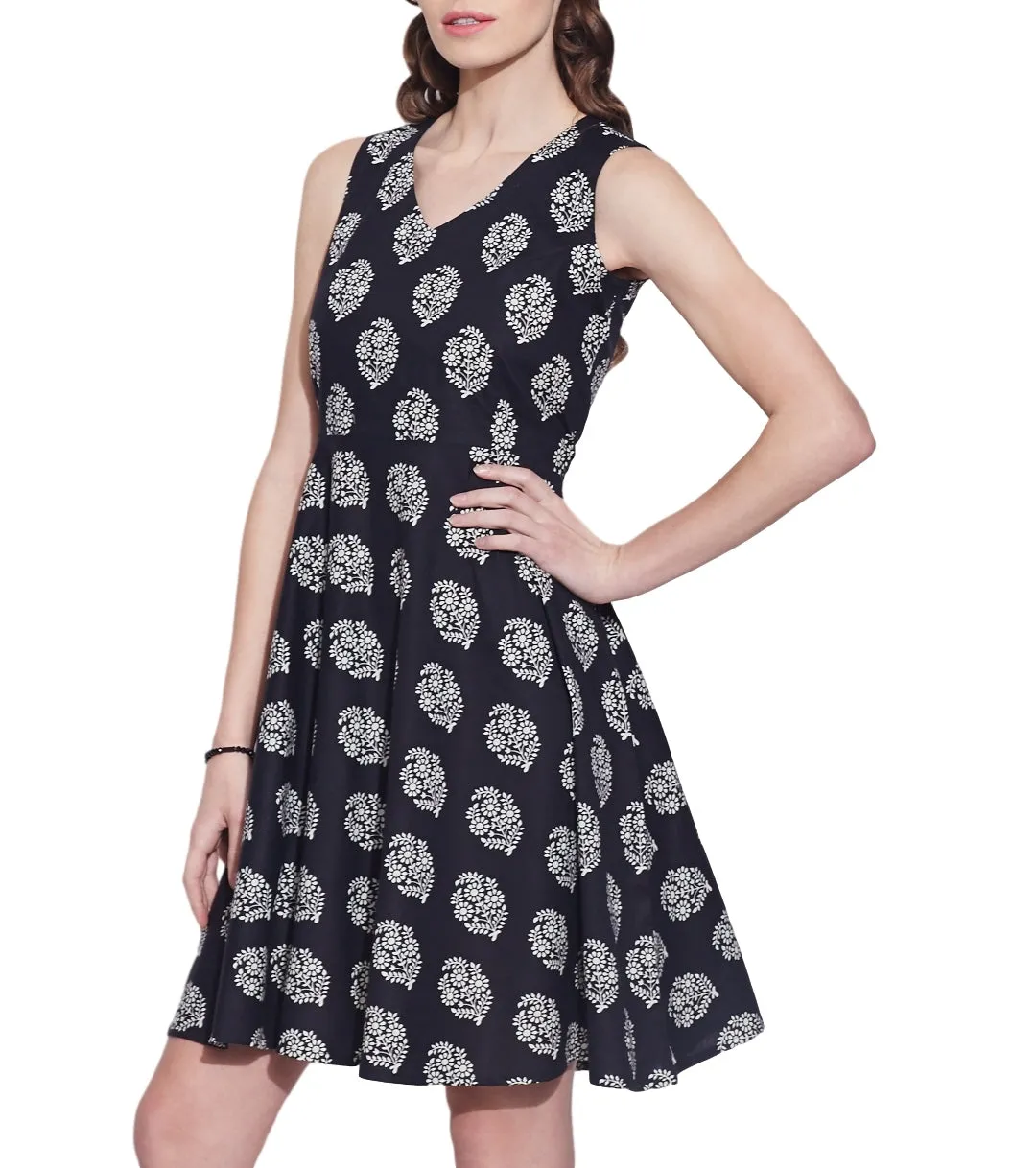 Clothes For Women Cotton Printed Dress,Machine Washable,W-CPD46-1609, Size-46 Inch