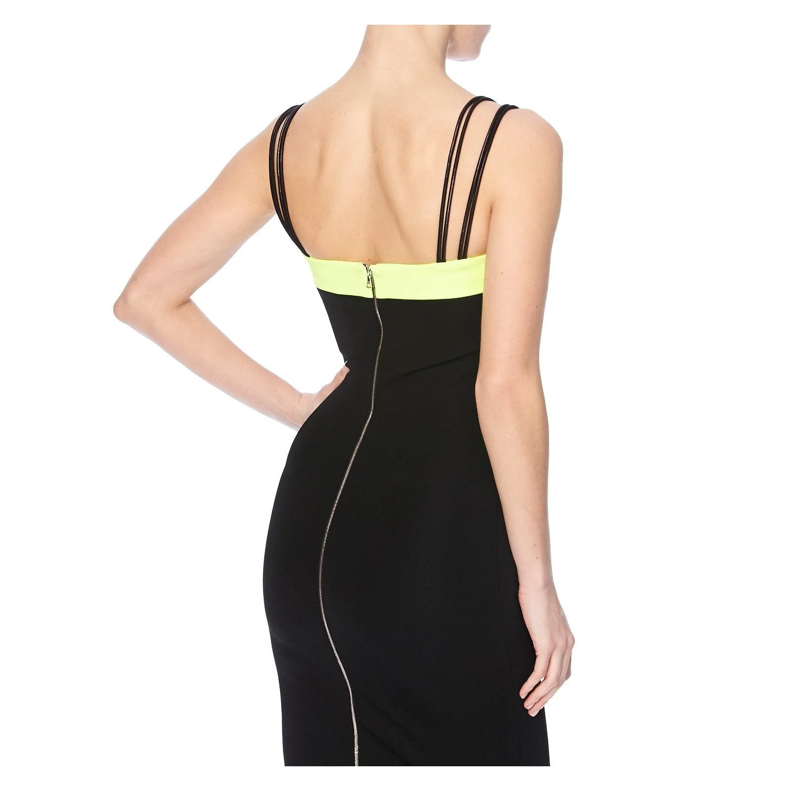 CONTRAST BAND PENCIL DRESS