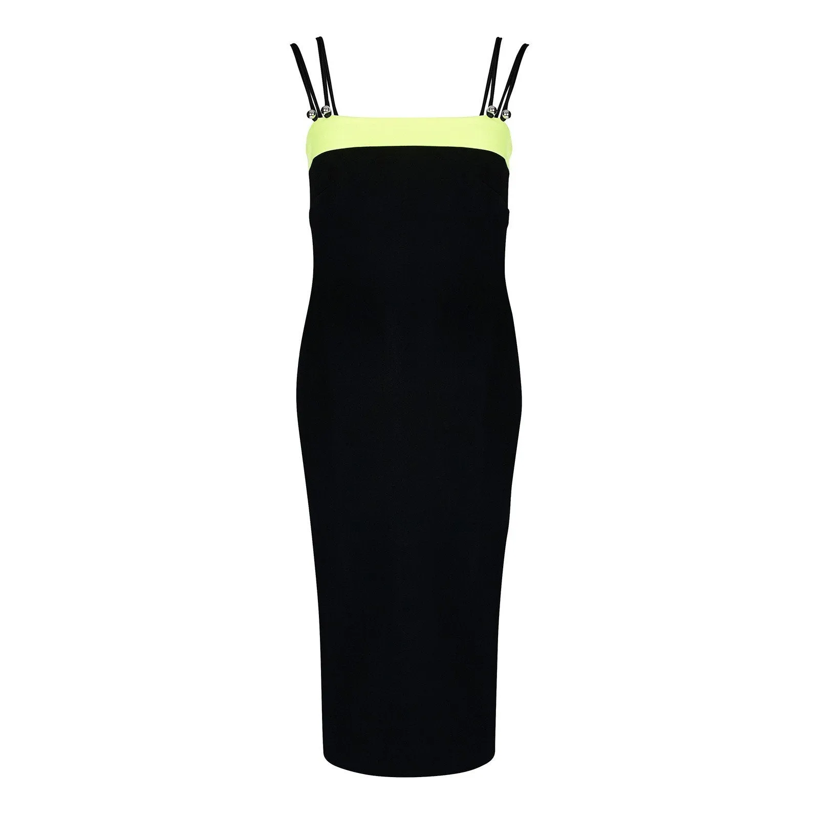 CONTRAST BAND PENCIL DRESS