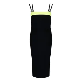 CONTRAST BAND PENCIL DRESS