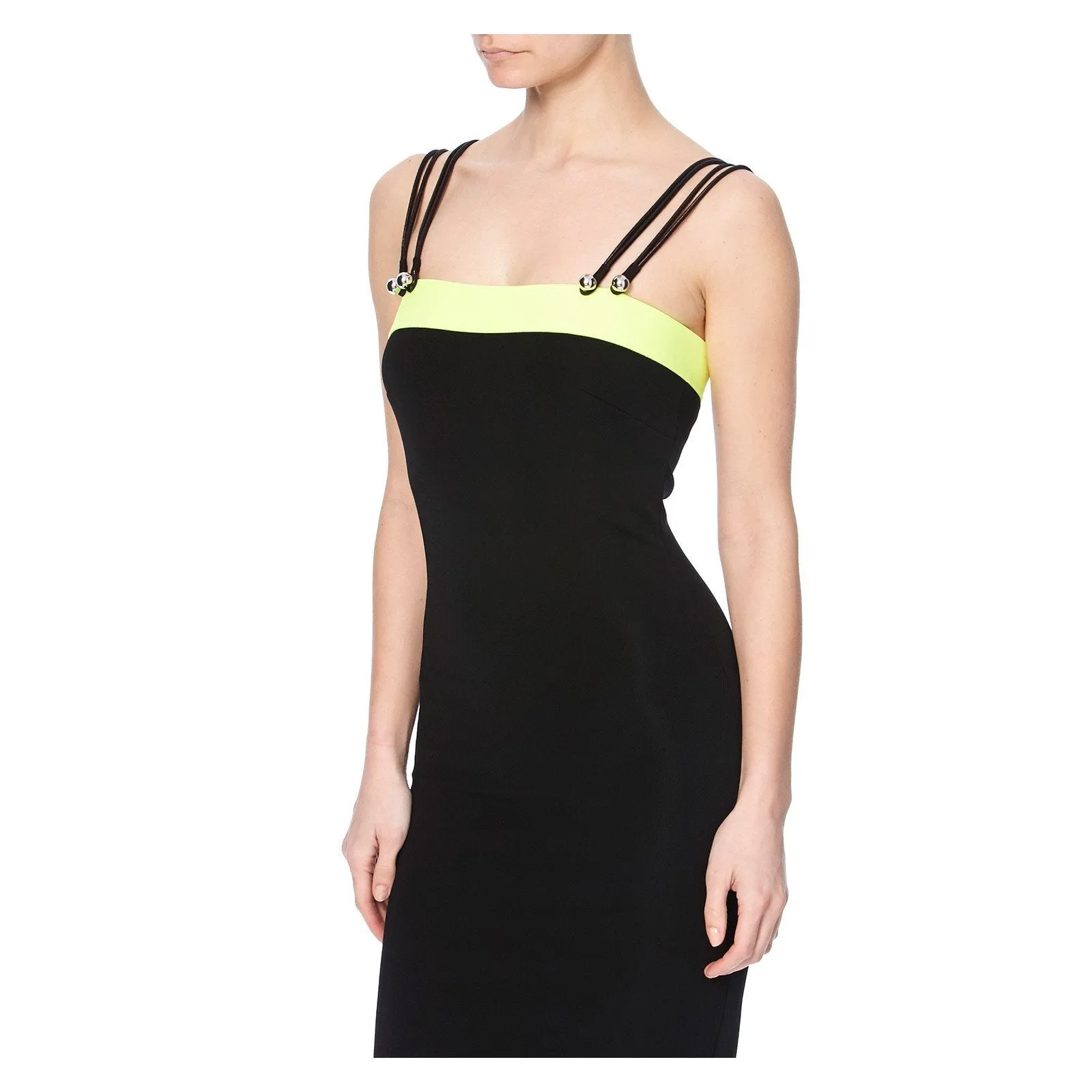 CONTRAST BAND PENCIL DRESS