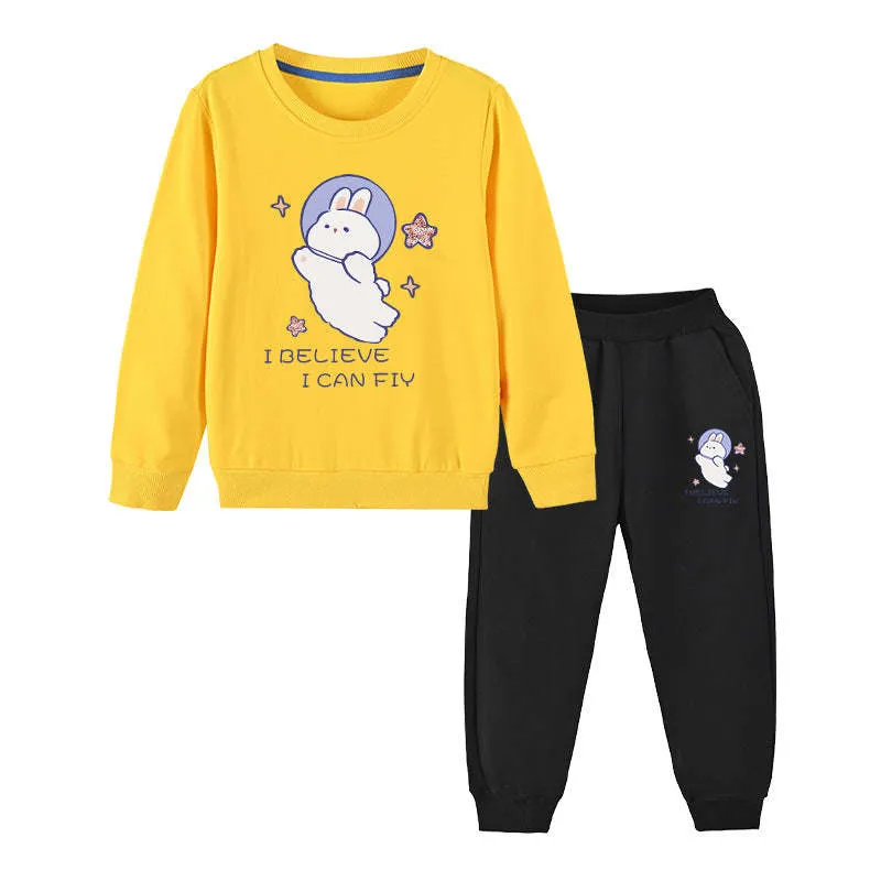 Cute Bunny Graphic Hoodie Sets