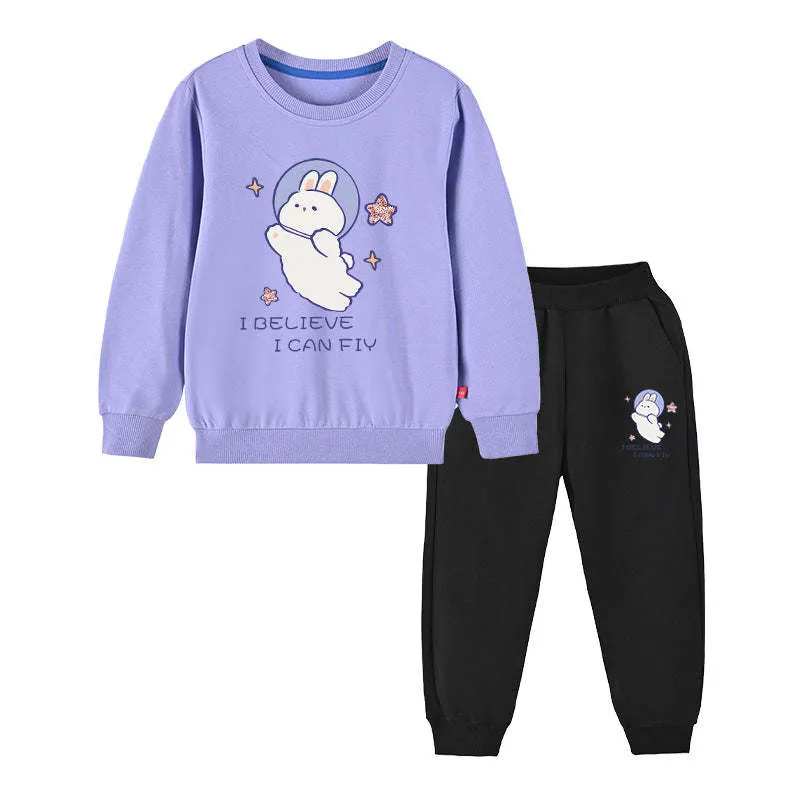 Cute Bunny Graphic Hoodie Sets