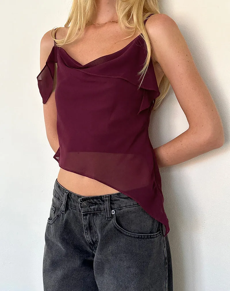 Davila Top in Chiffon Burgundy