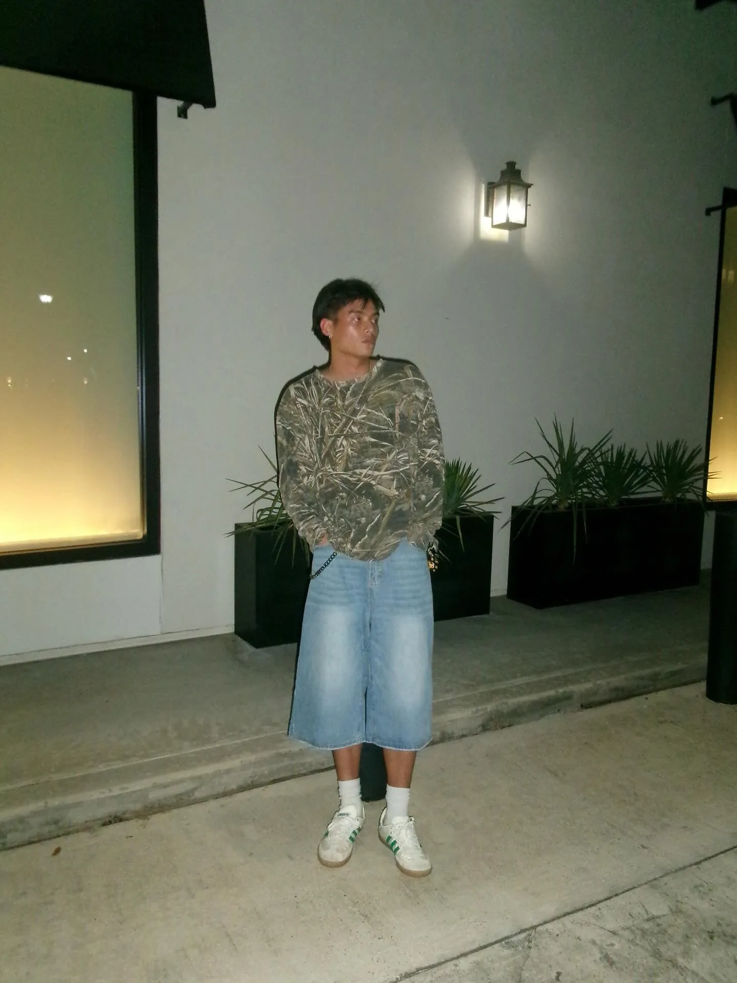 Faded Light Blue Baggy Long Jorts