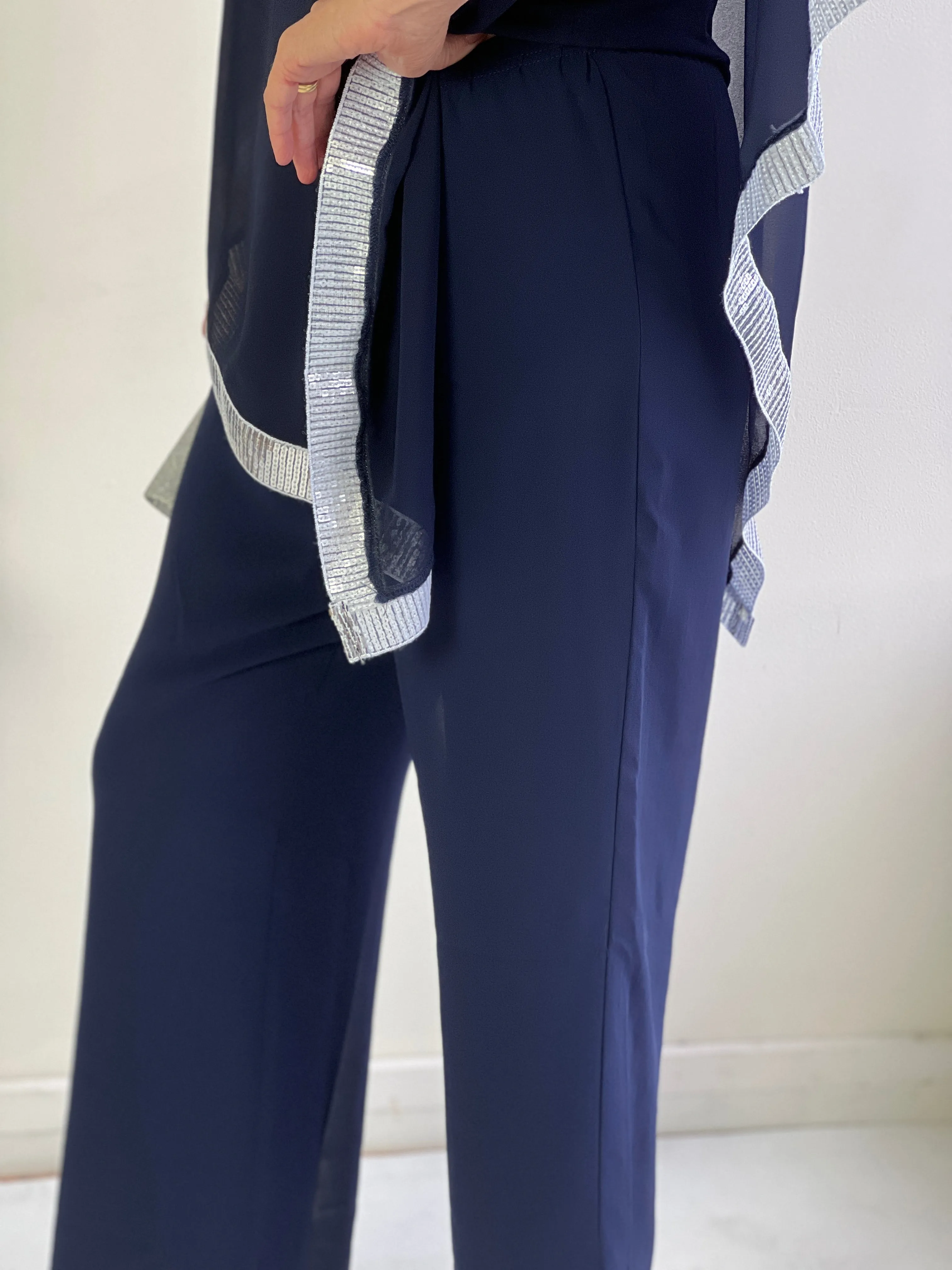 Faith Navy Chiffon Pants