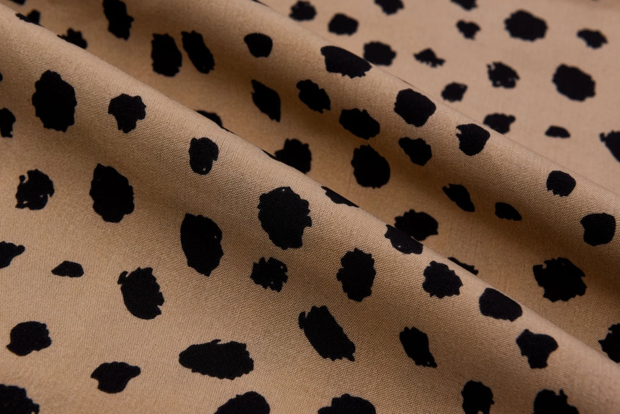 Four way Stretch Chiffon Cow Spots Printed