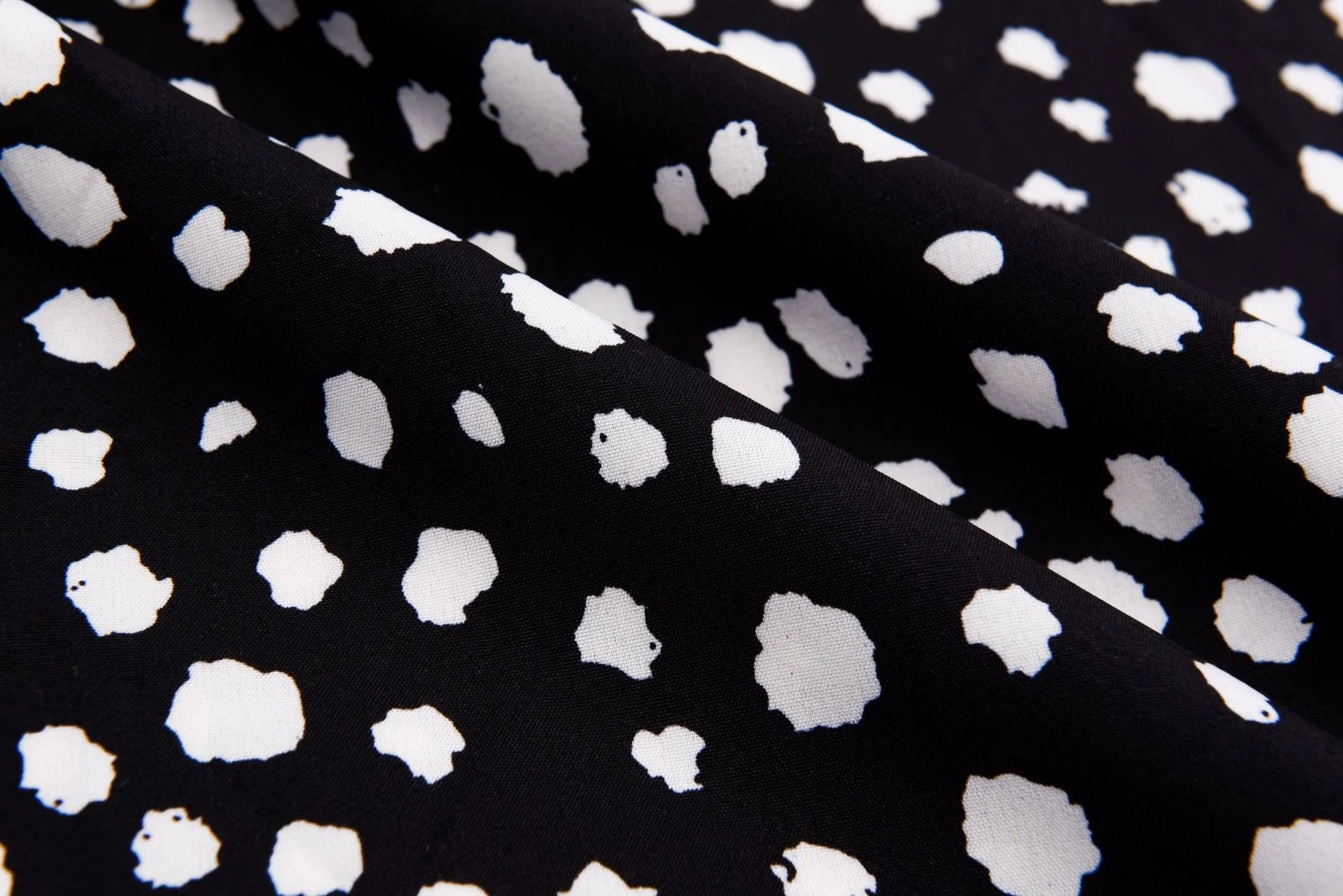 Four way Stretch Chiffon Cow Spots Printed