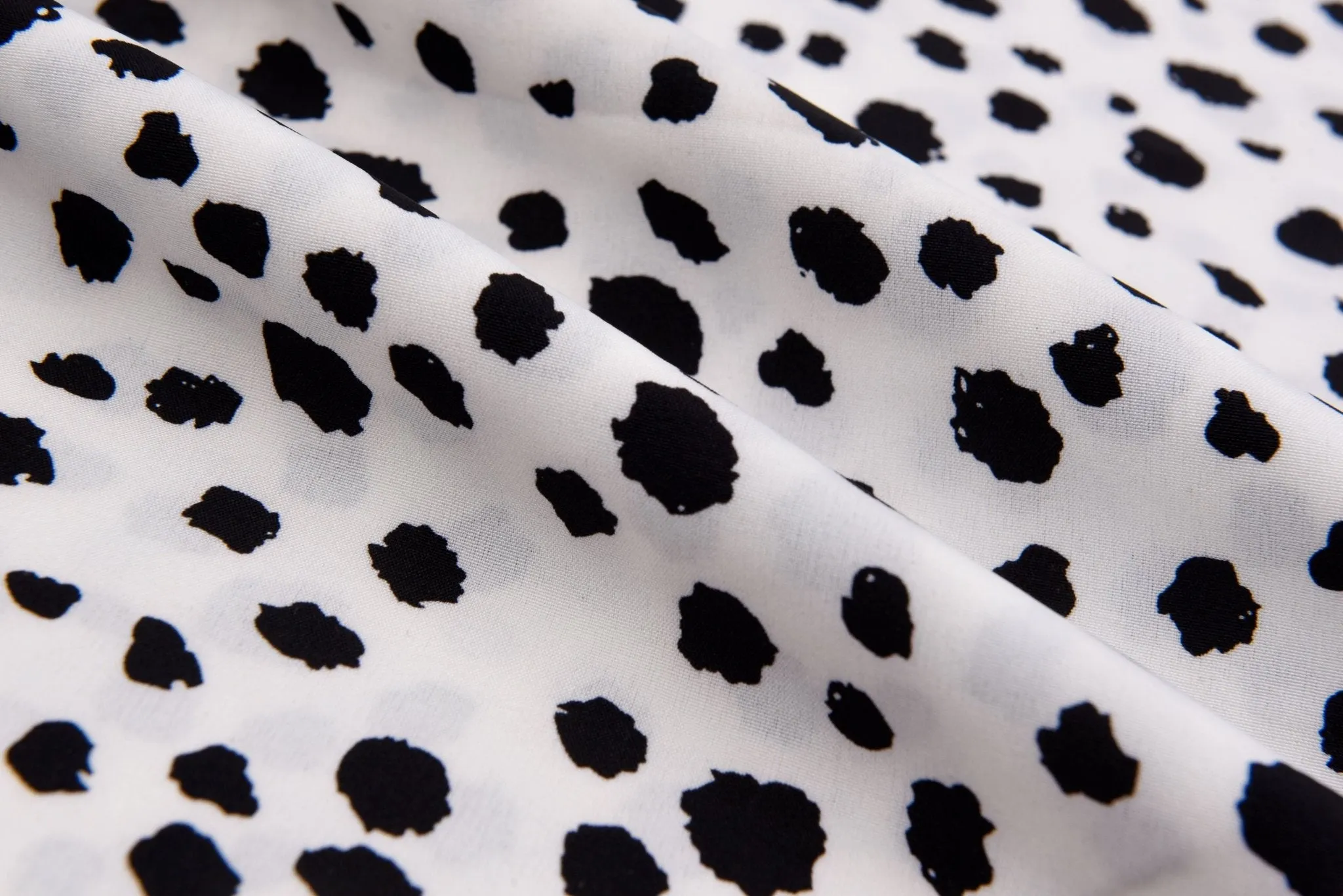 Four way Stretch Chiffon Cow Spots Printed