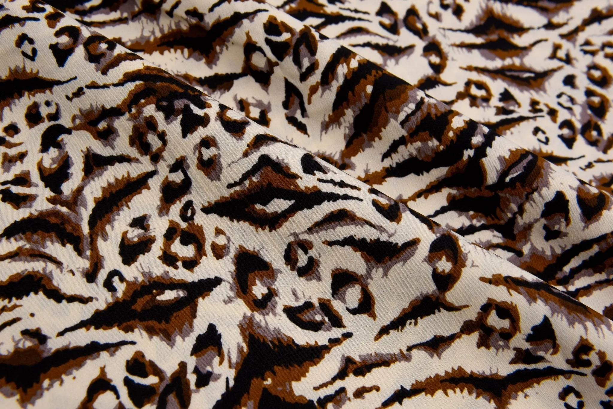 Four way Stretch Chiffon Jaguar Printed