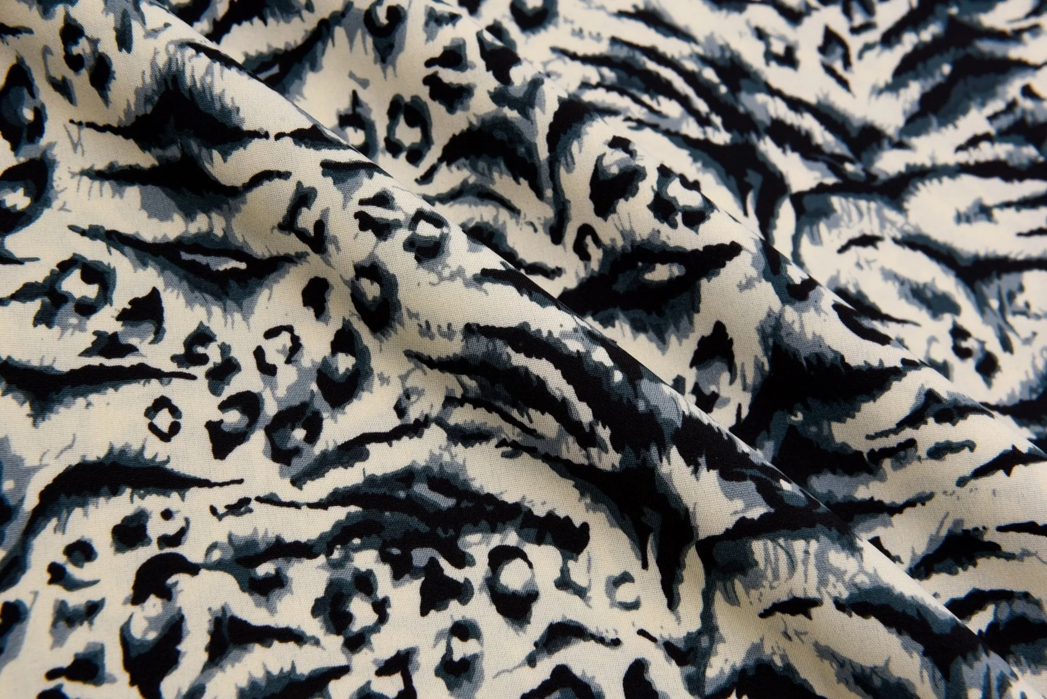 Four way Stretch Chiffon Jaguar Printed