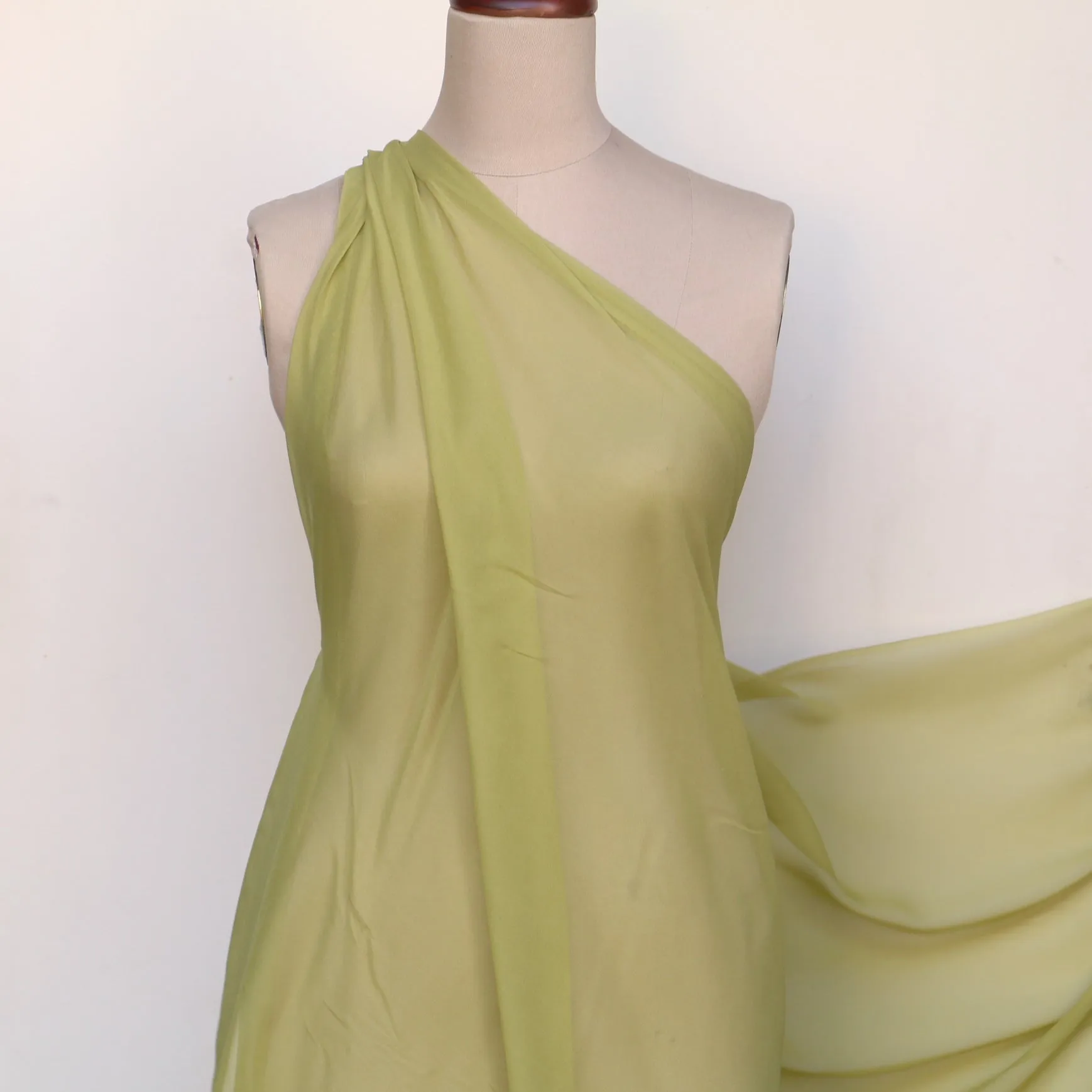 Gette Olive Silk Georgette