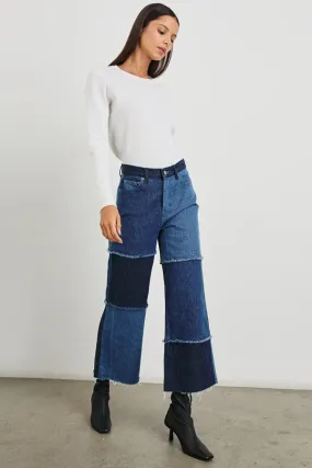 Getty Crop Wide Leg -Indigo Patchwork