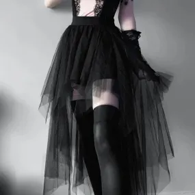 High Waisted Gothic Net Yarn Summer Skirt