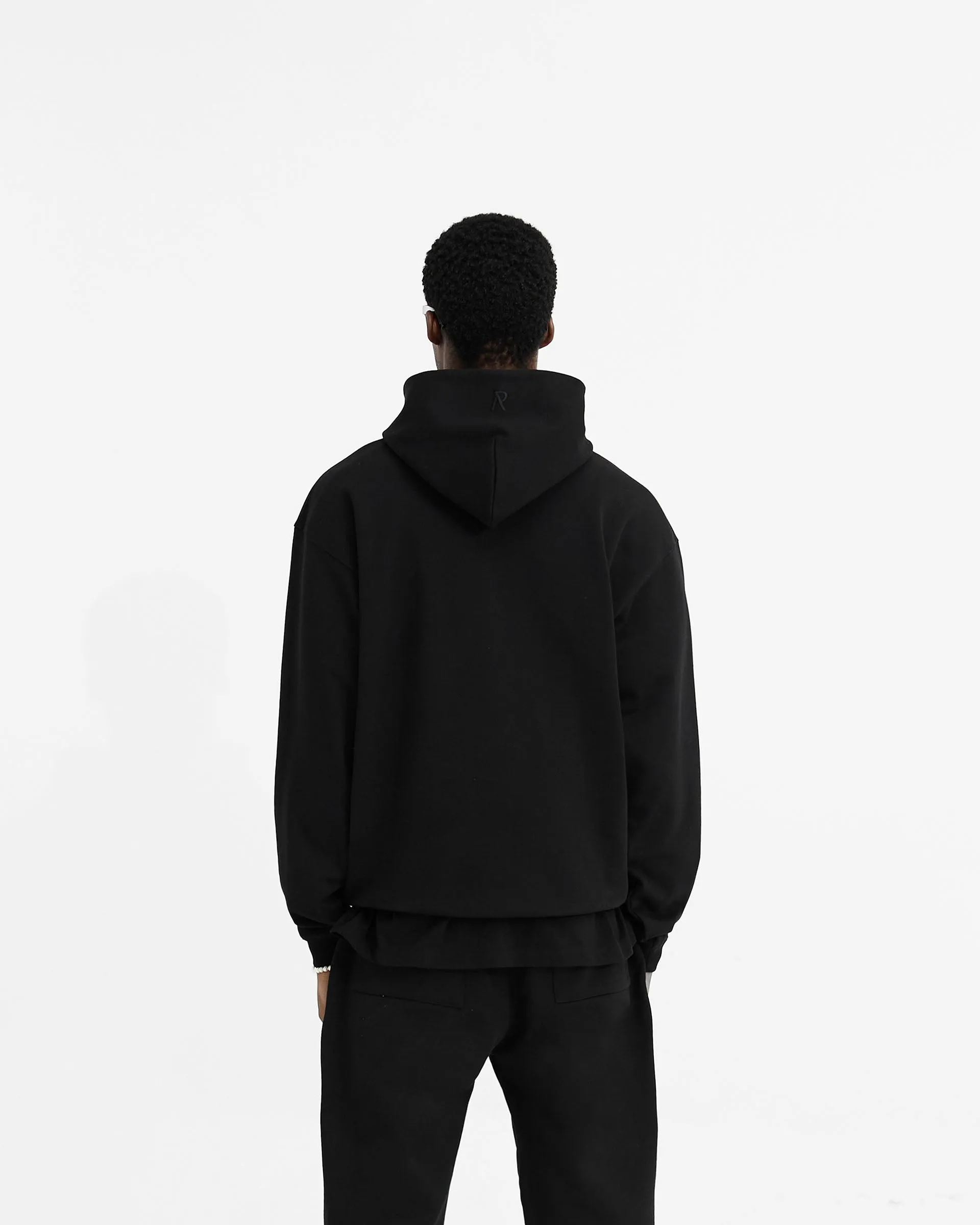 Initial Oversized Hoodie - Black