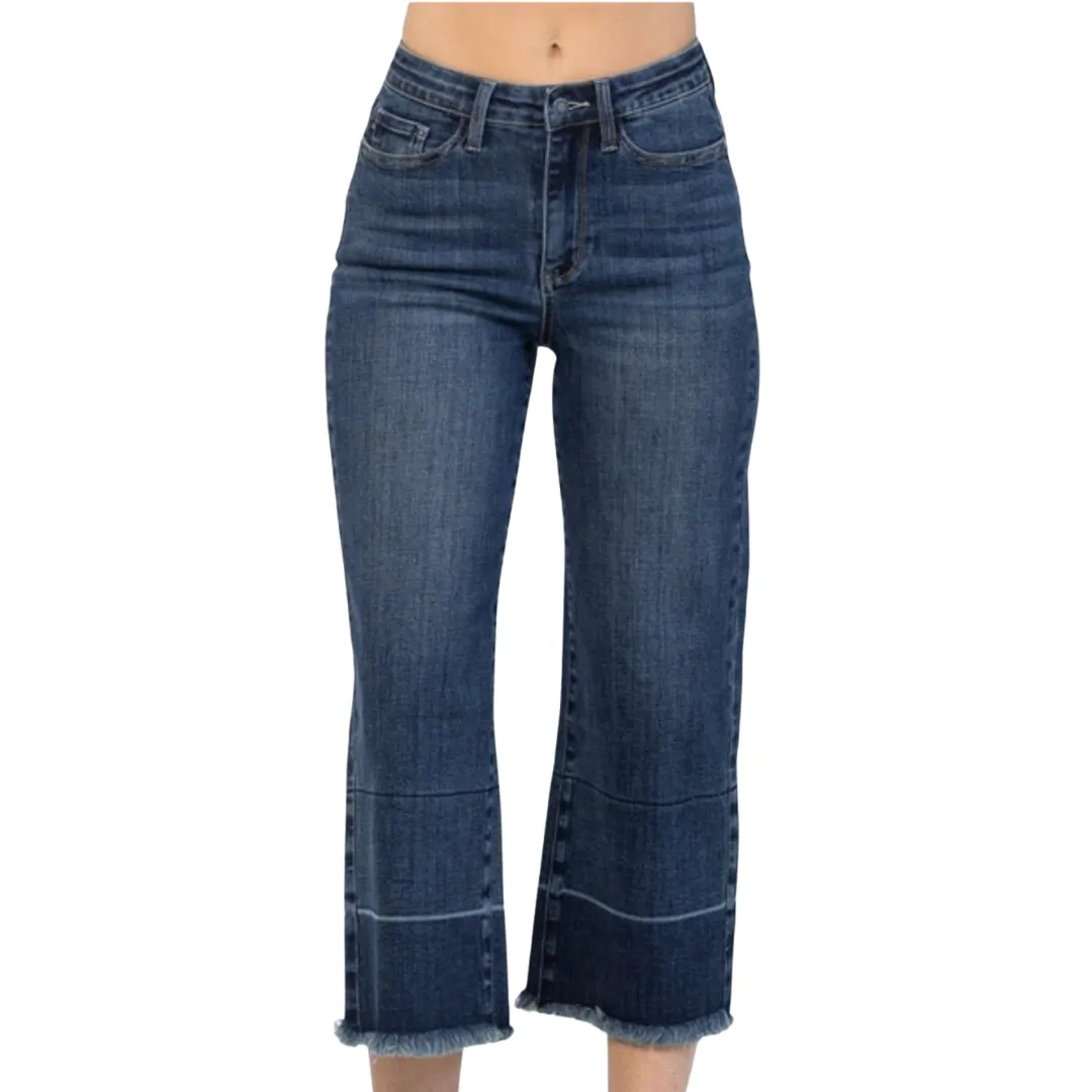 Judy Blue High Waisted Wide Leg Crop Jeans