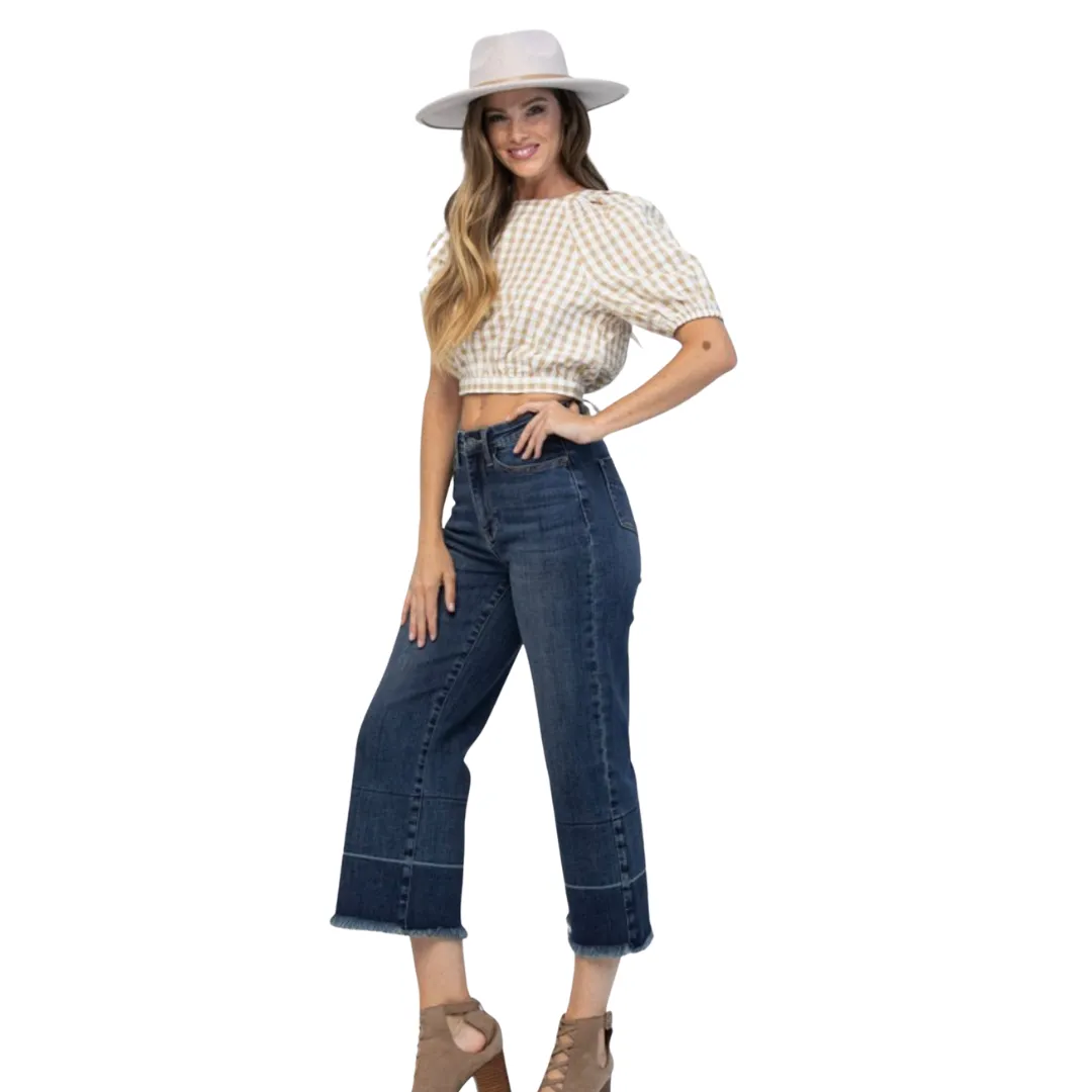 Judy Blue High Waisted Wide Leg Crop Jeans