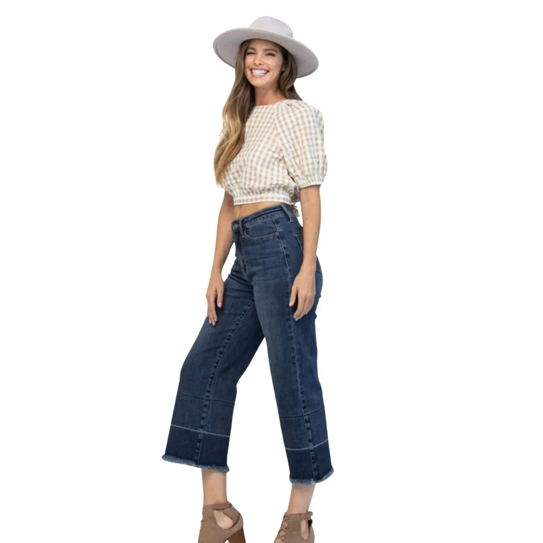 Judy Blue High Waisted Wide Leg Crop Jeans