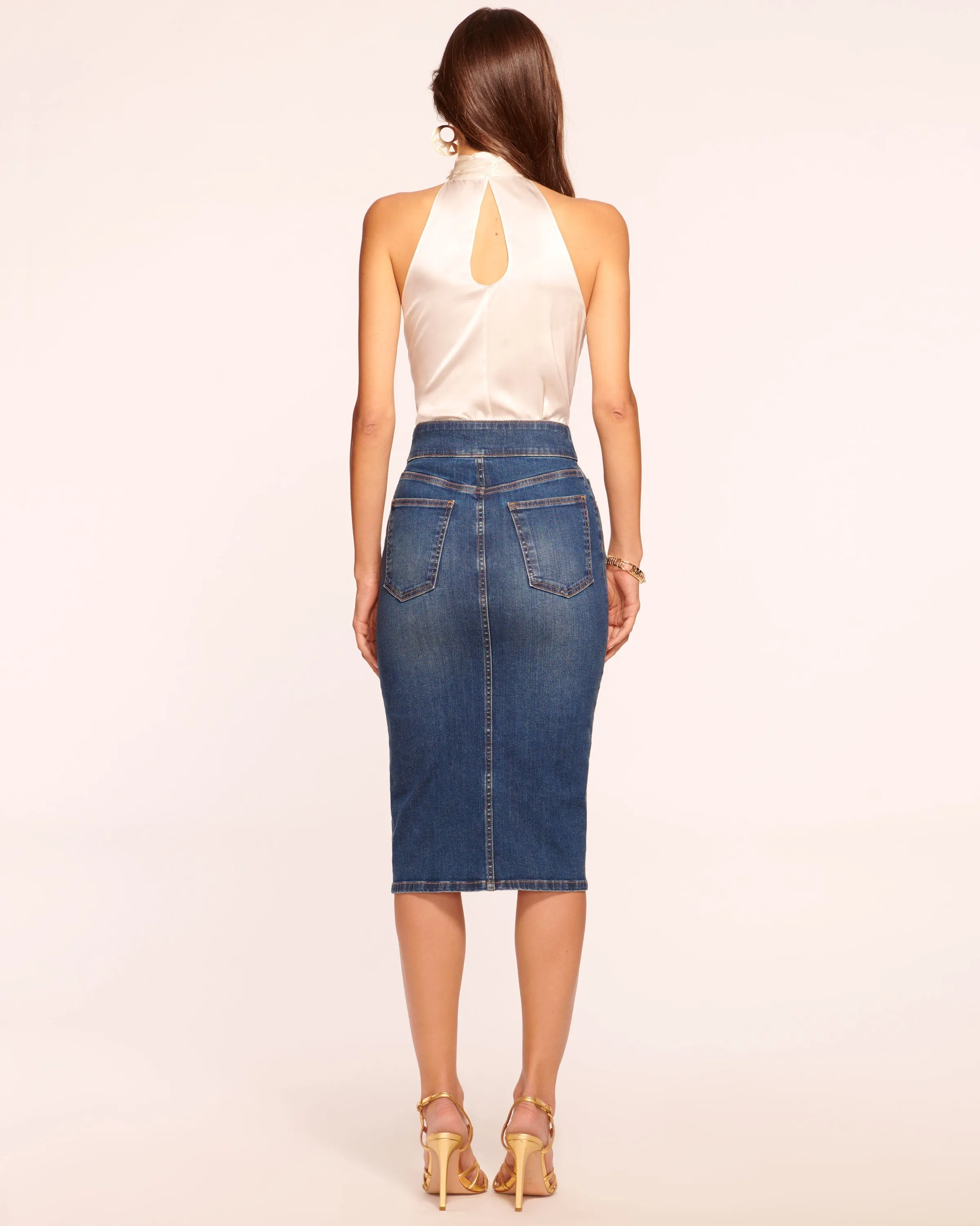 Karter High Waisted Denim Skirt