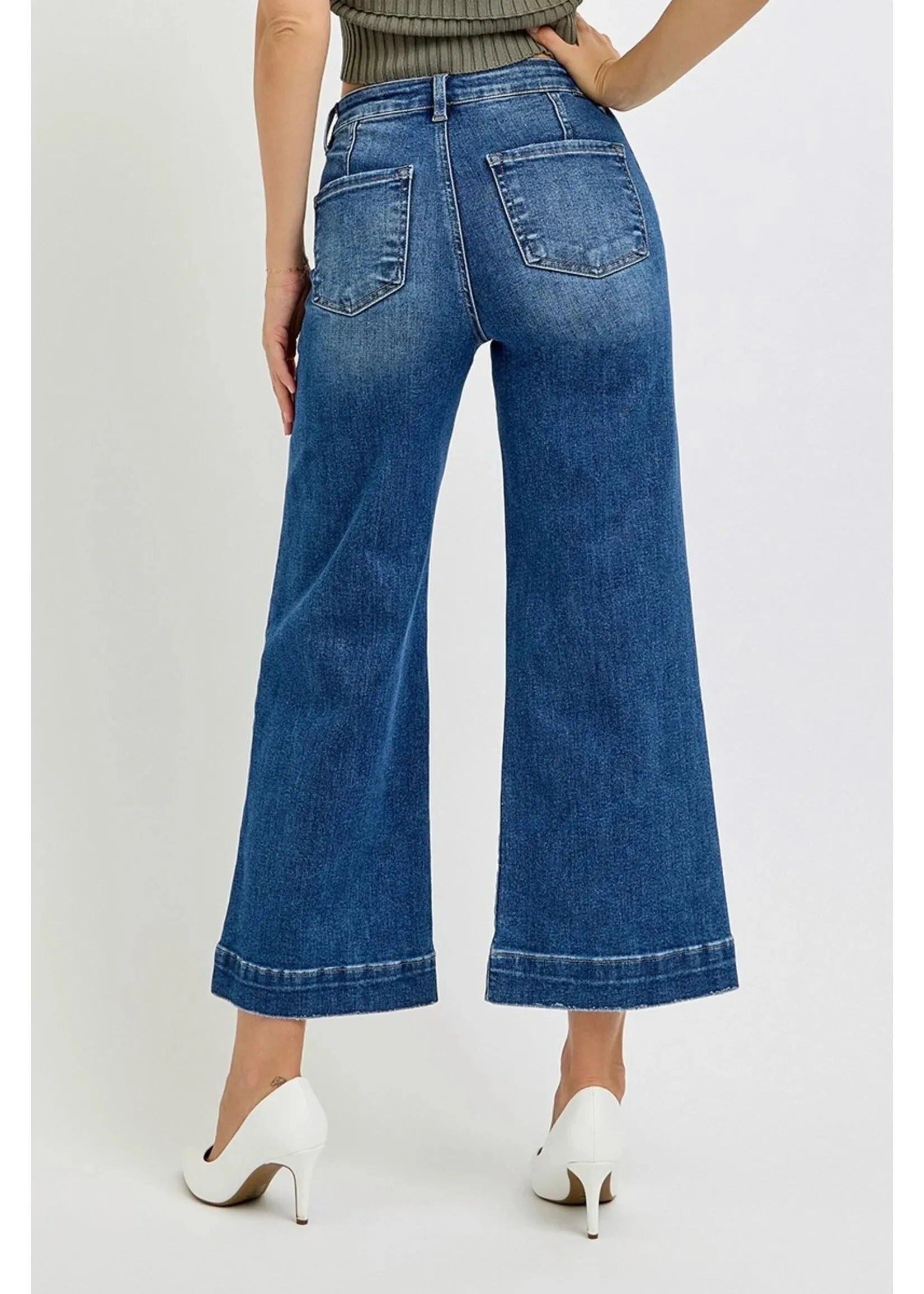 LEIGH HIGH RISE-ANKLE WIDE LEG RISEN JEANS