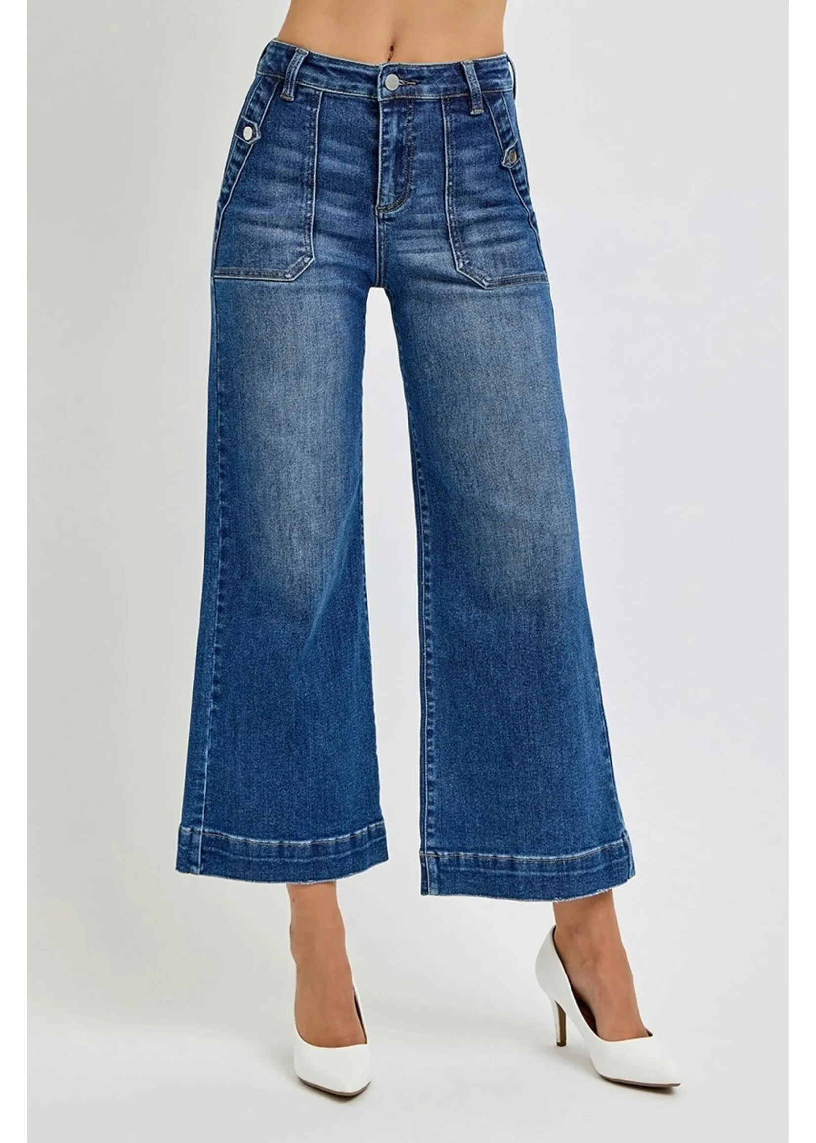 LEIGH HIGH RISE-ANKLE WIDE LEG RISEN JEANS