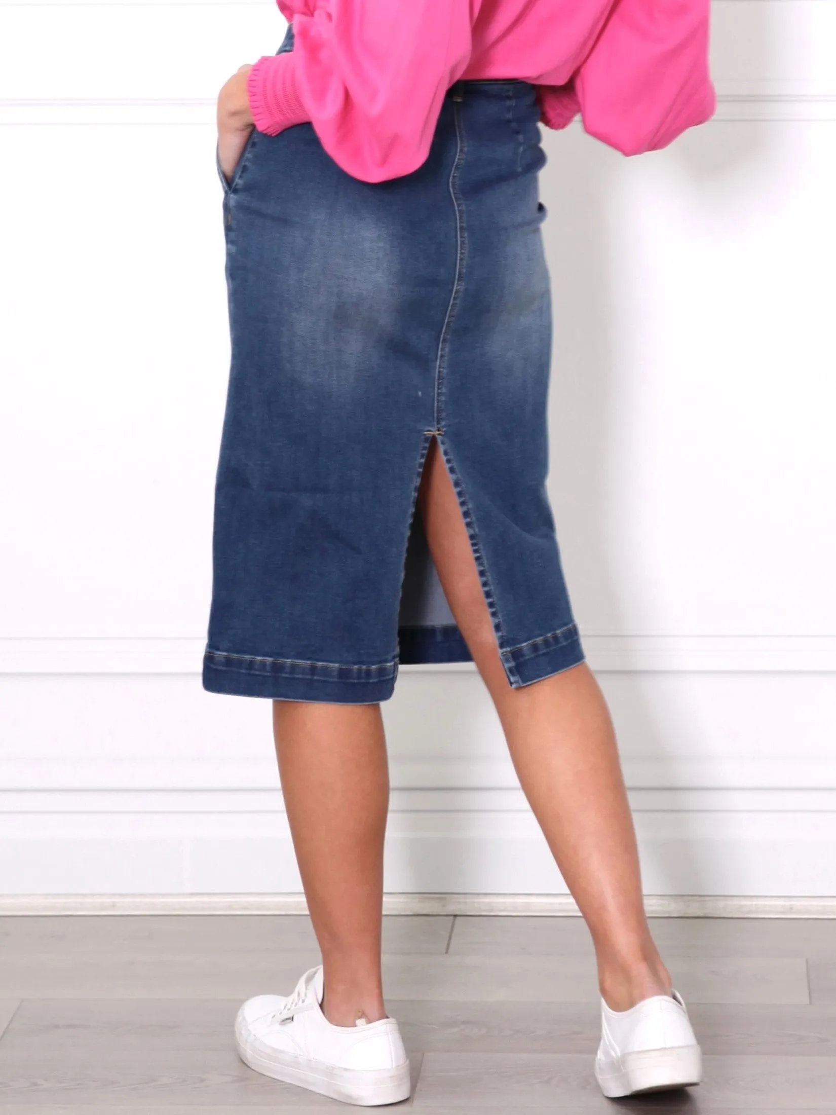 Lina Denim Skirt - Blue Wash