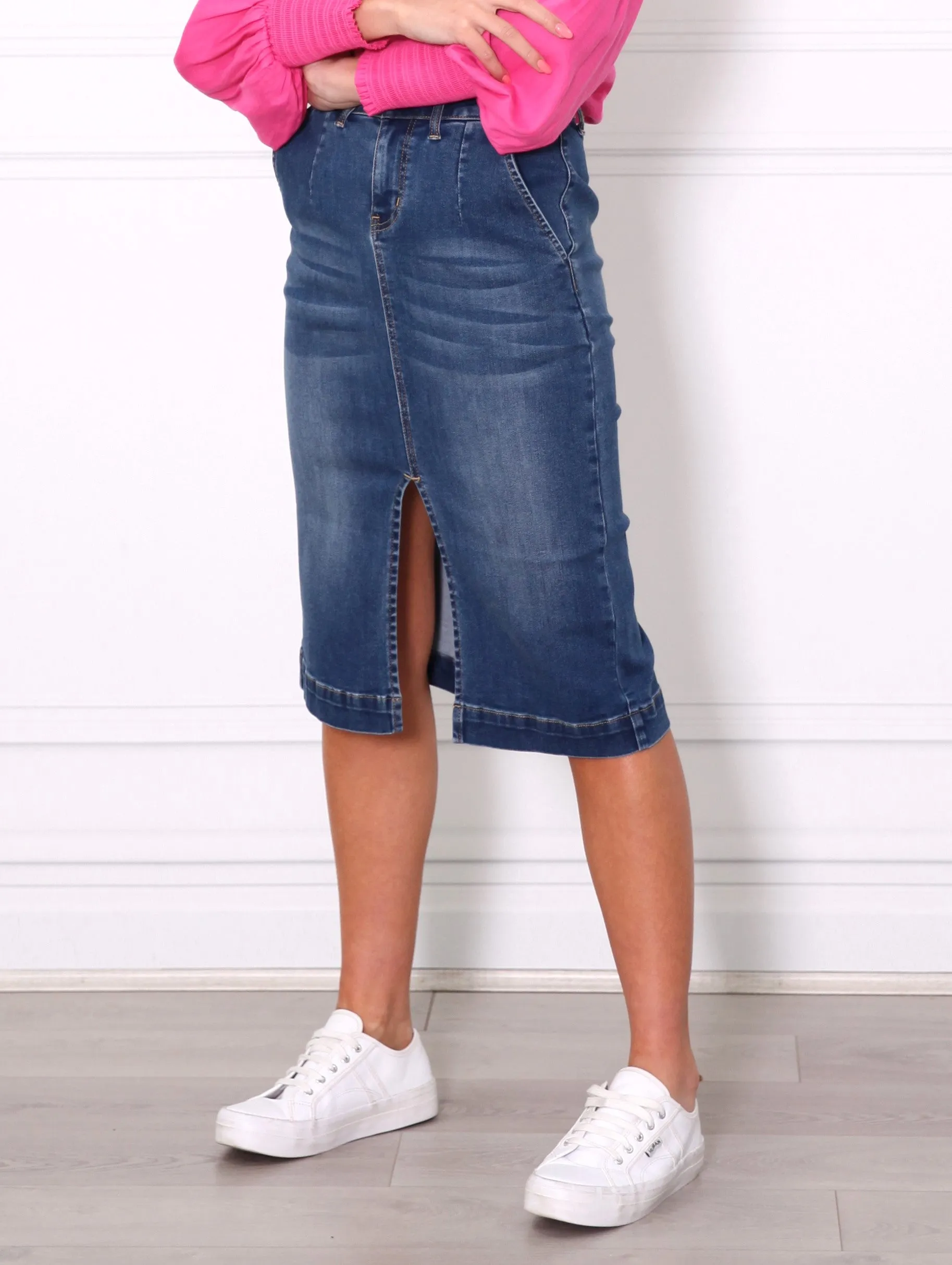 Lina Denim Skirt - Blue Wash