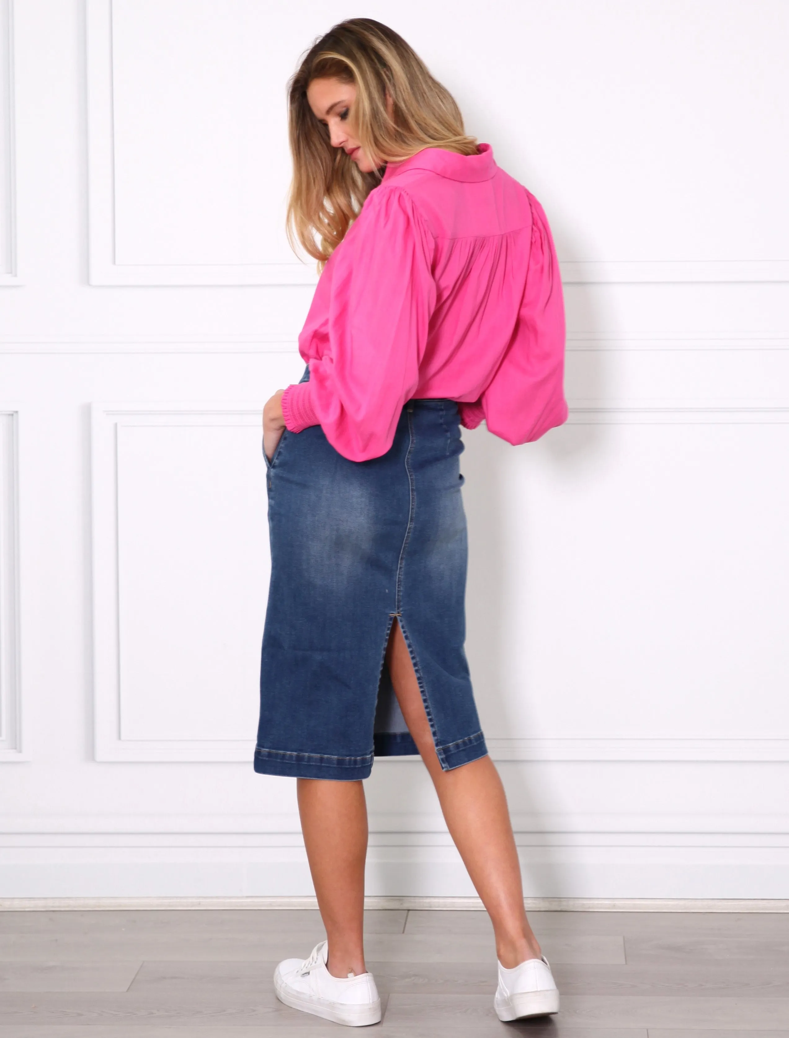 Lina Denim Skirt - Blue Wash