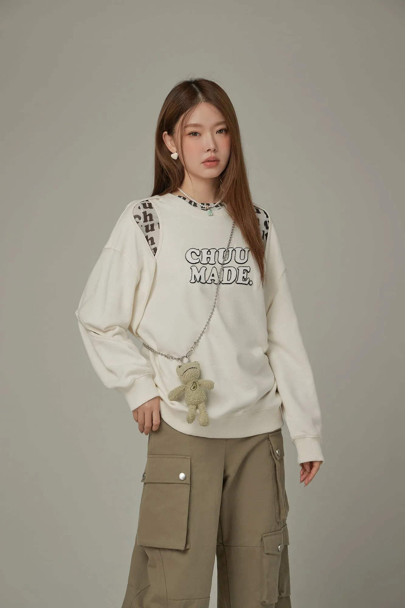 Logo Slit Oversized Sweatshirt