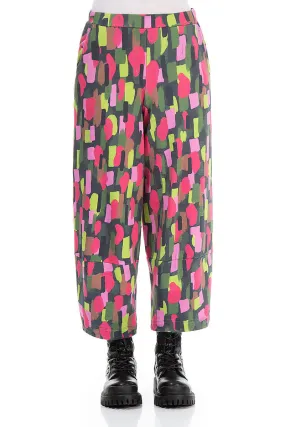 Loose Paint Mosaic Cotton Trousers