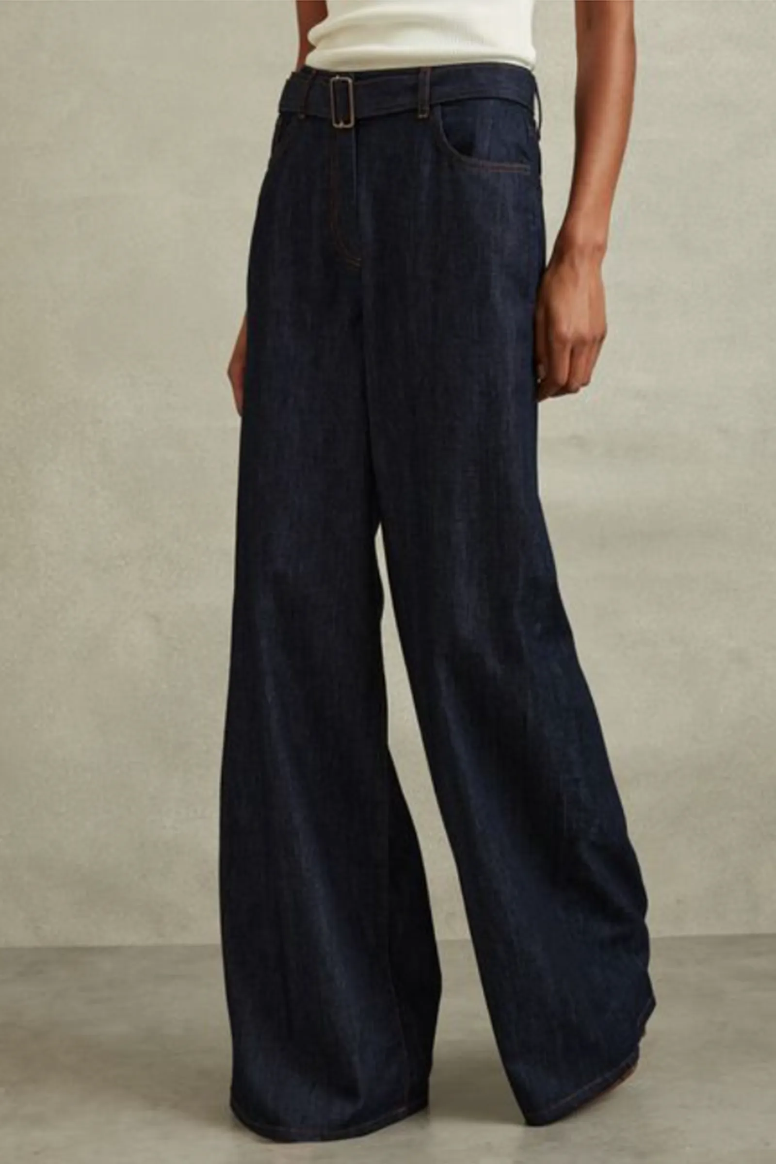 Luca Belted Wide Leg Jeans