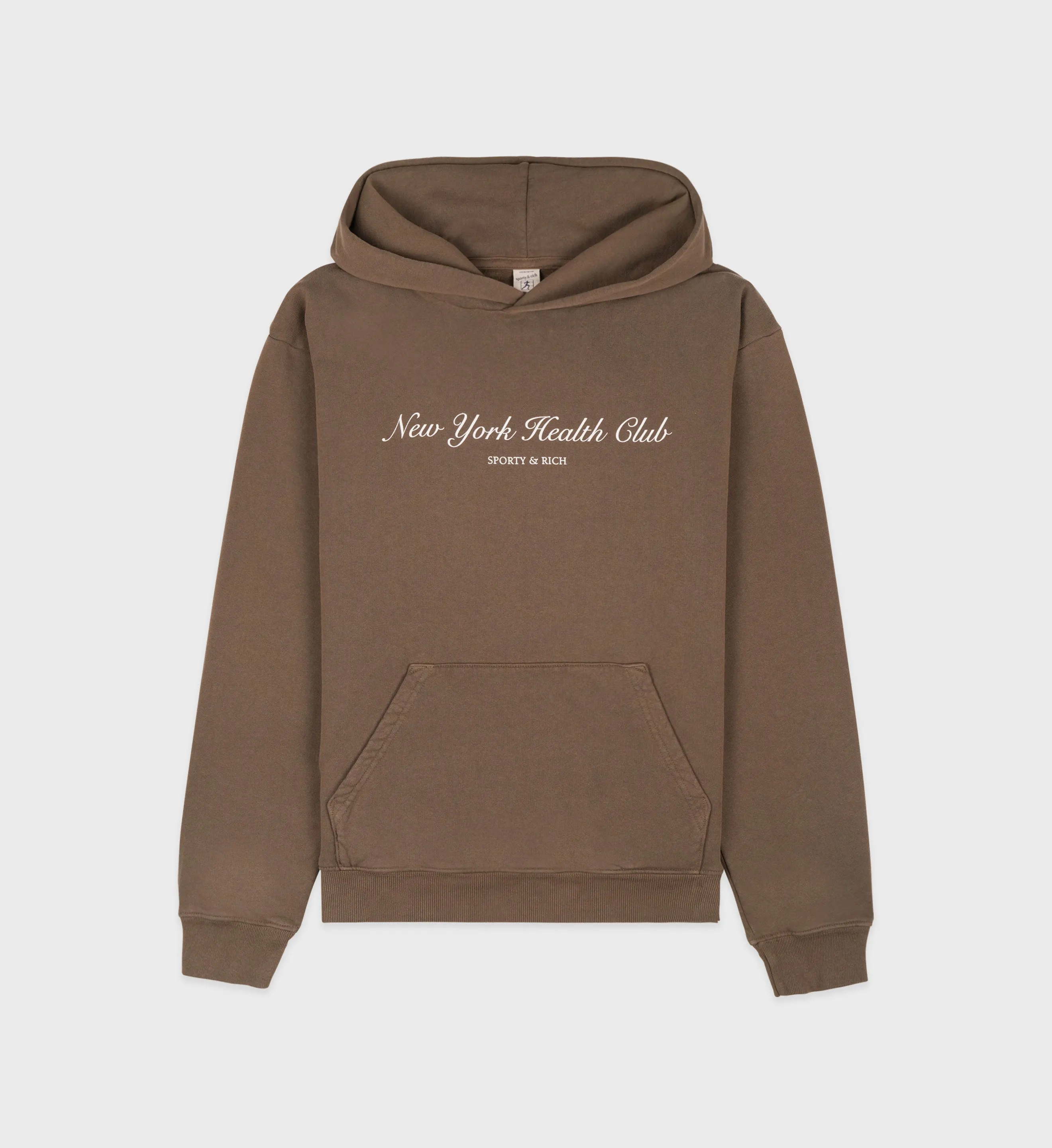 NY Health Club Hoodie - Earl Grey/White