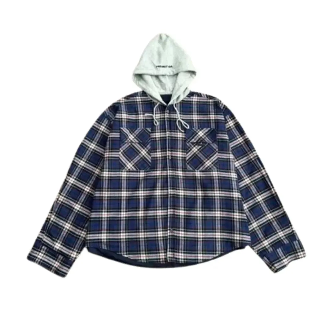 Oversized Vintage Reversible Flannel Hoodie