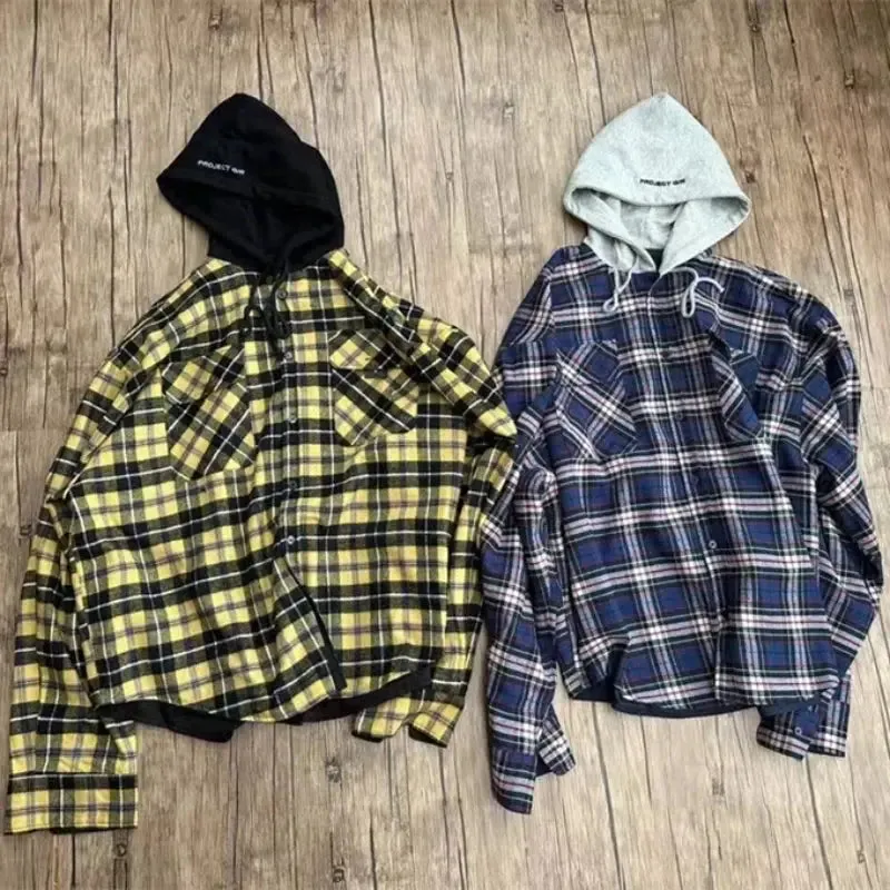 Oversized Vintage Reversible Flannel Hoodie