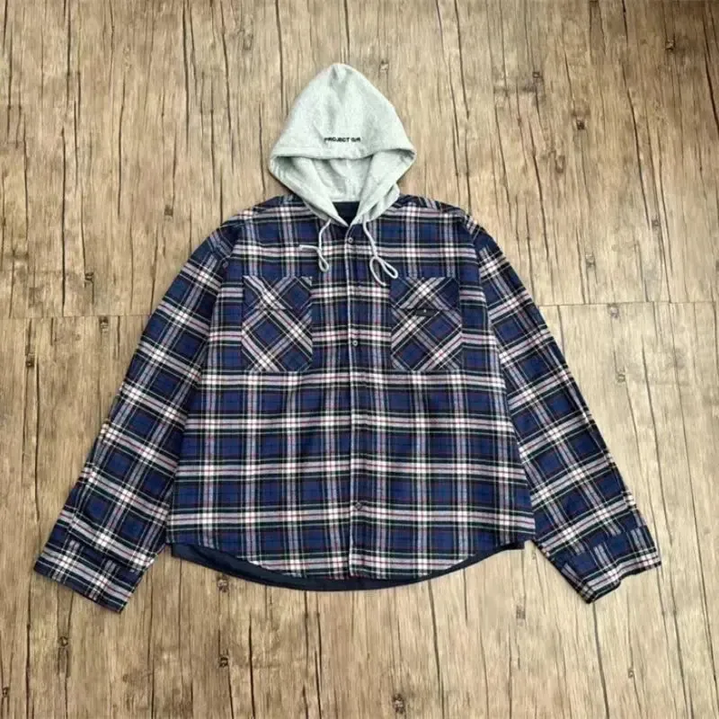 Oversized Vintage Reversible Flannel Hoodie