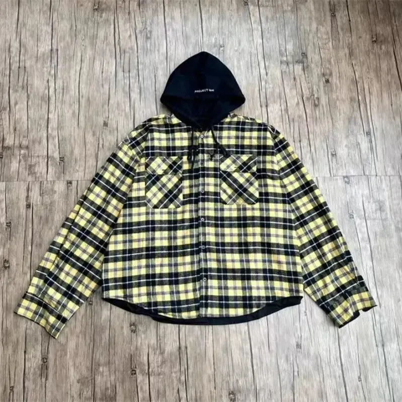 Oversized Vintage Reversible Flannel Hoodie