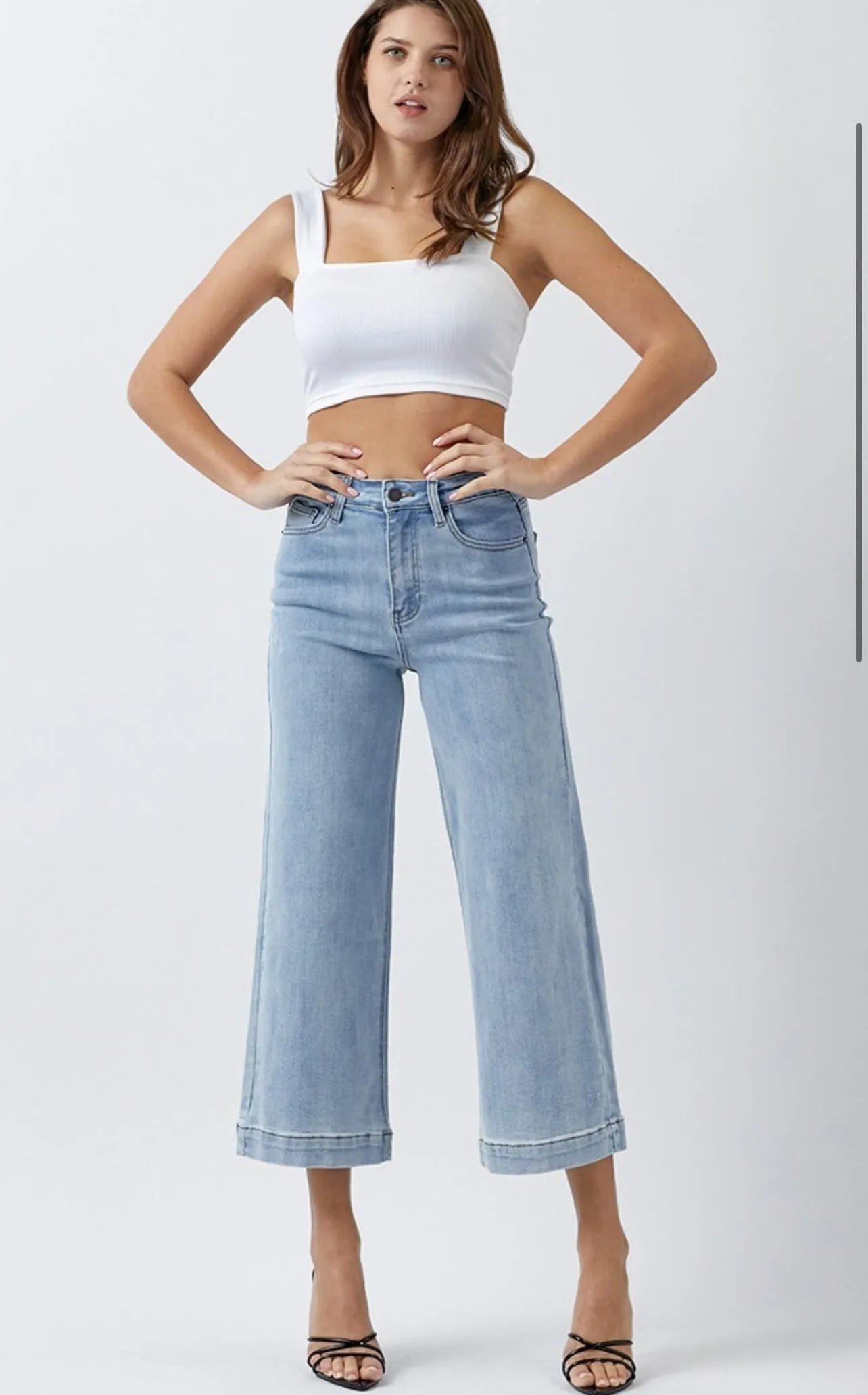 RISEN HR Ankle Wide Leg Denim (Lightwash)