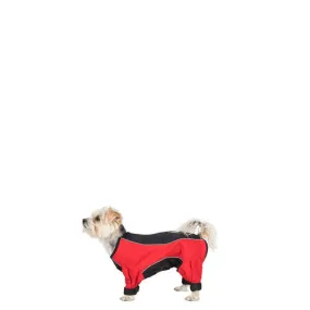 Trespaws Tia Black and Red Dog Raincoat With Legs (XXS)