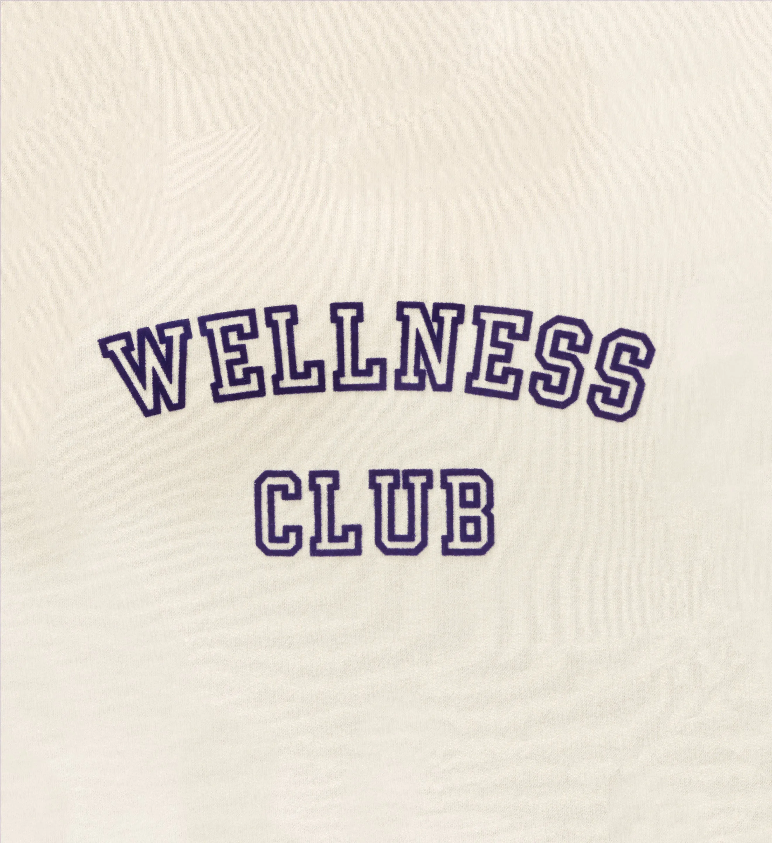 Wellness Club Flocked Hoodie - Cream/Navy