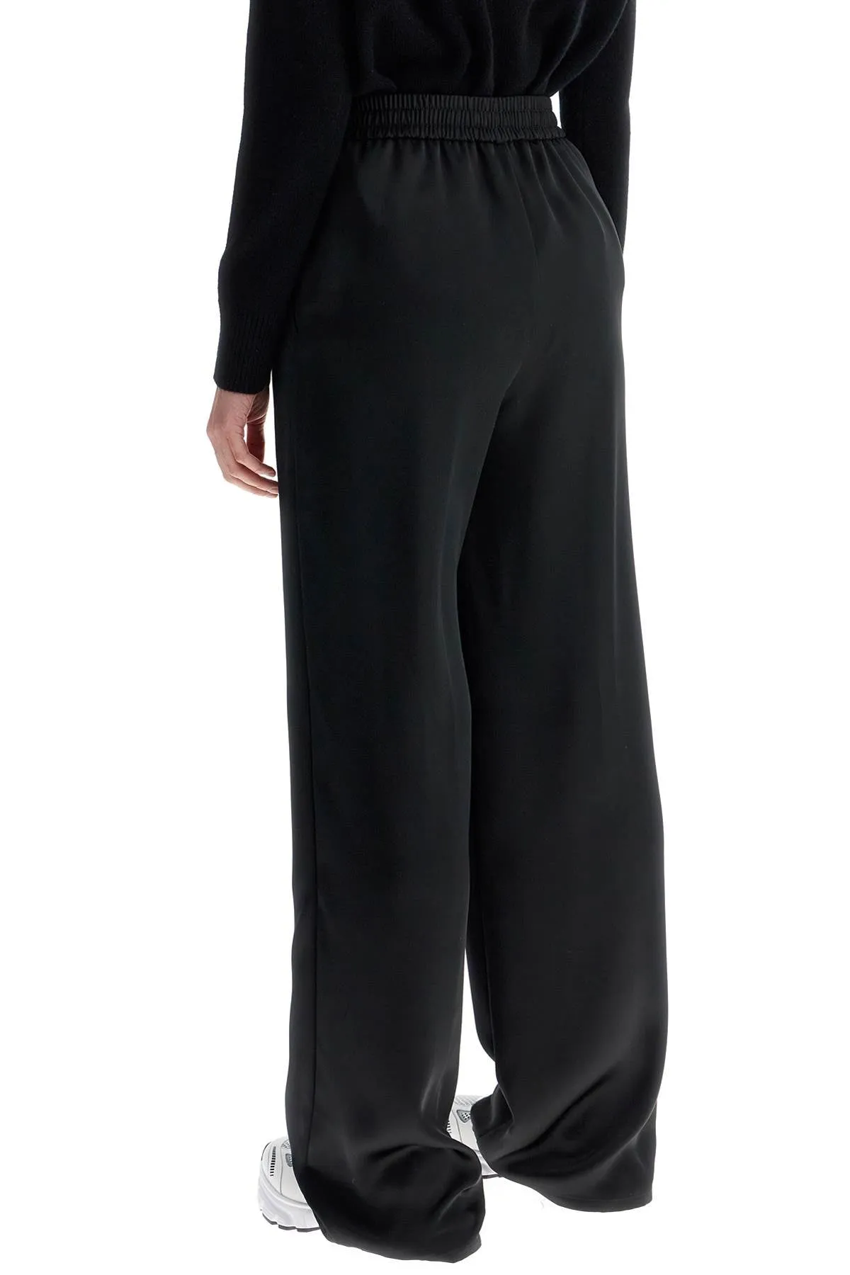 Wide Leg Satin High Waist Trousers