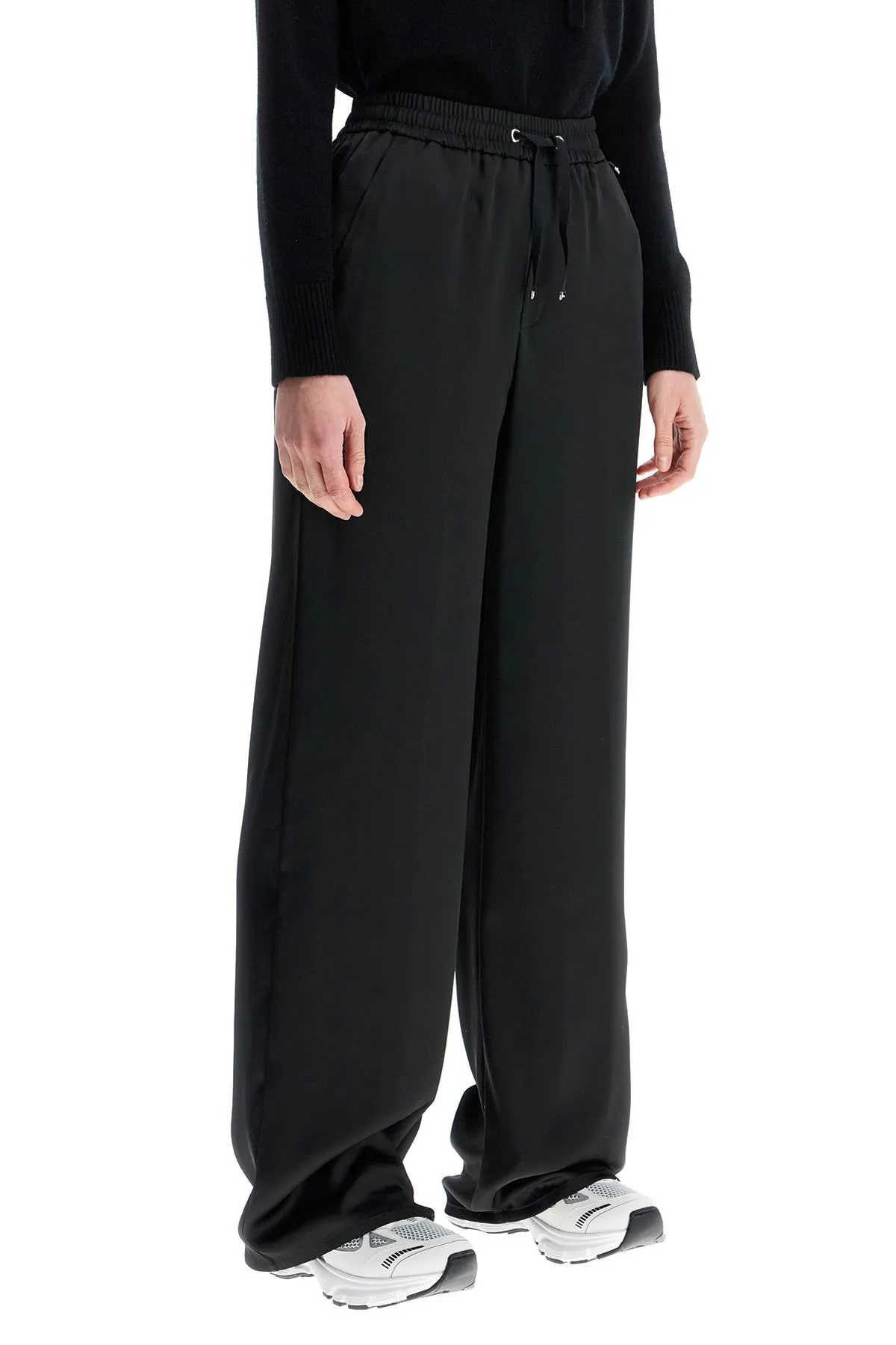 Wide Leg Satin High Waist Trousers