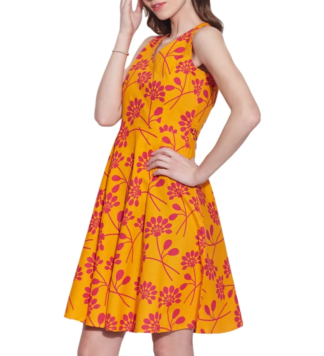 Women Apparels Cotton Printed Dress,Machine Washable,W-CPD46-1617, Size-46 Inch